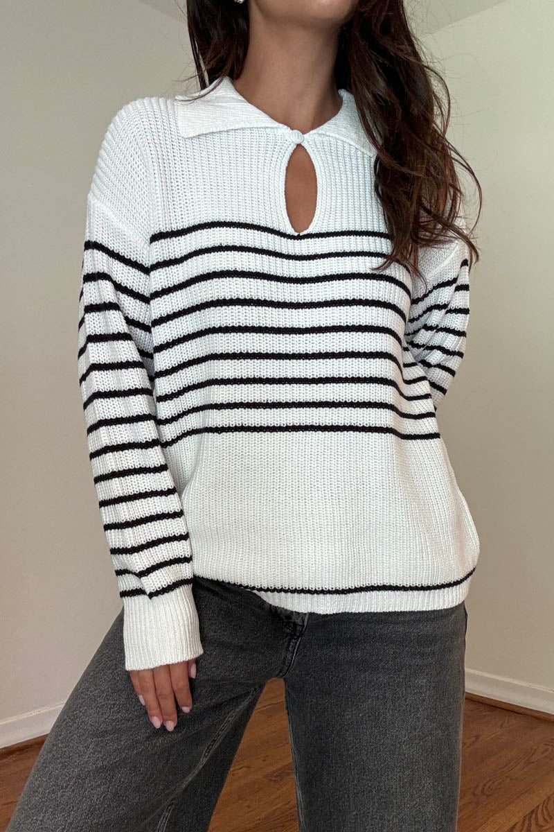 Striped Collar Sweater