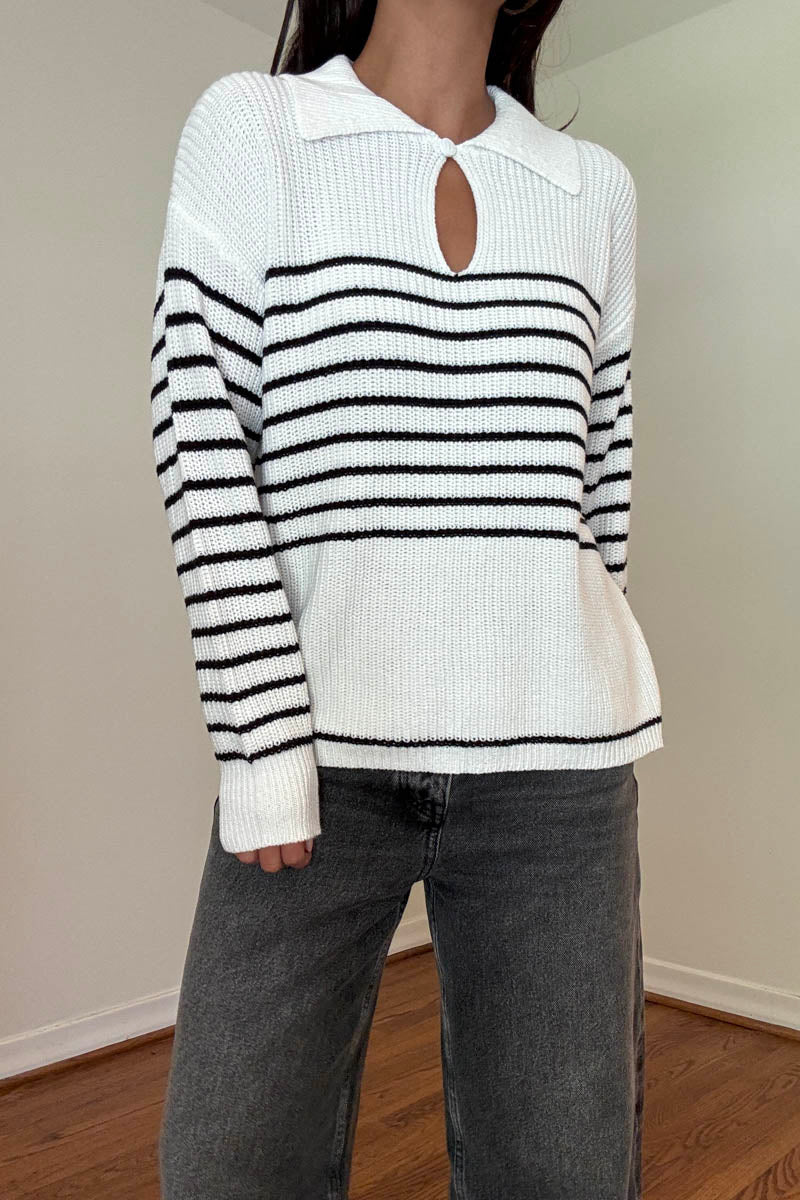 Striped Collar Sweater