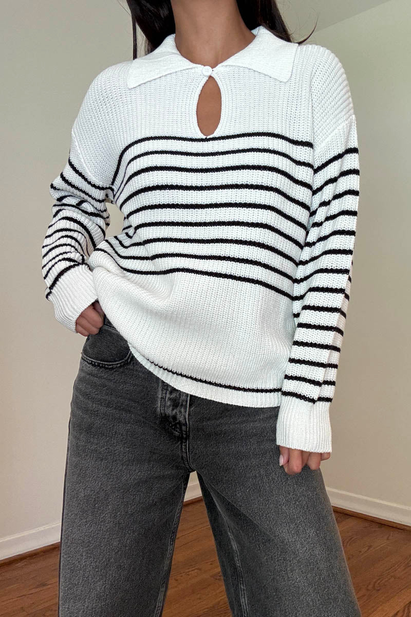 Striped Collar Sweater