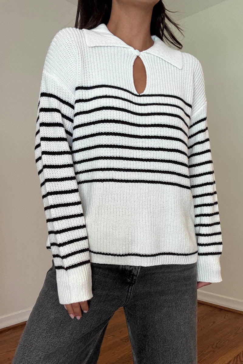 Striped Collar Sweater