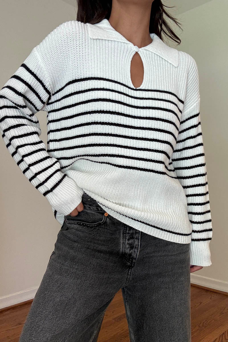 Striped Collar Sweater