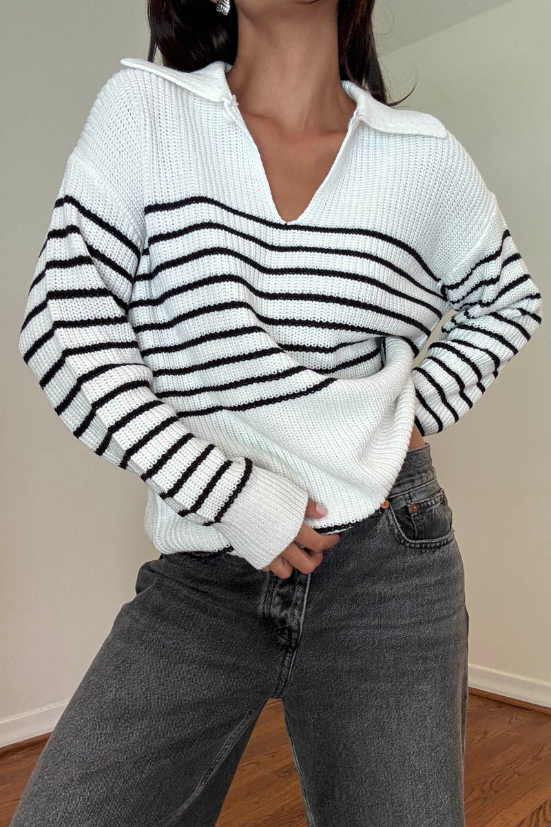 Striped Collar Sweater