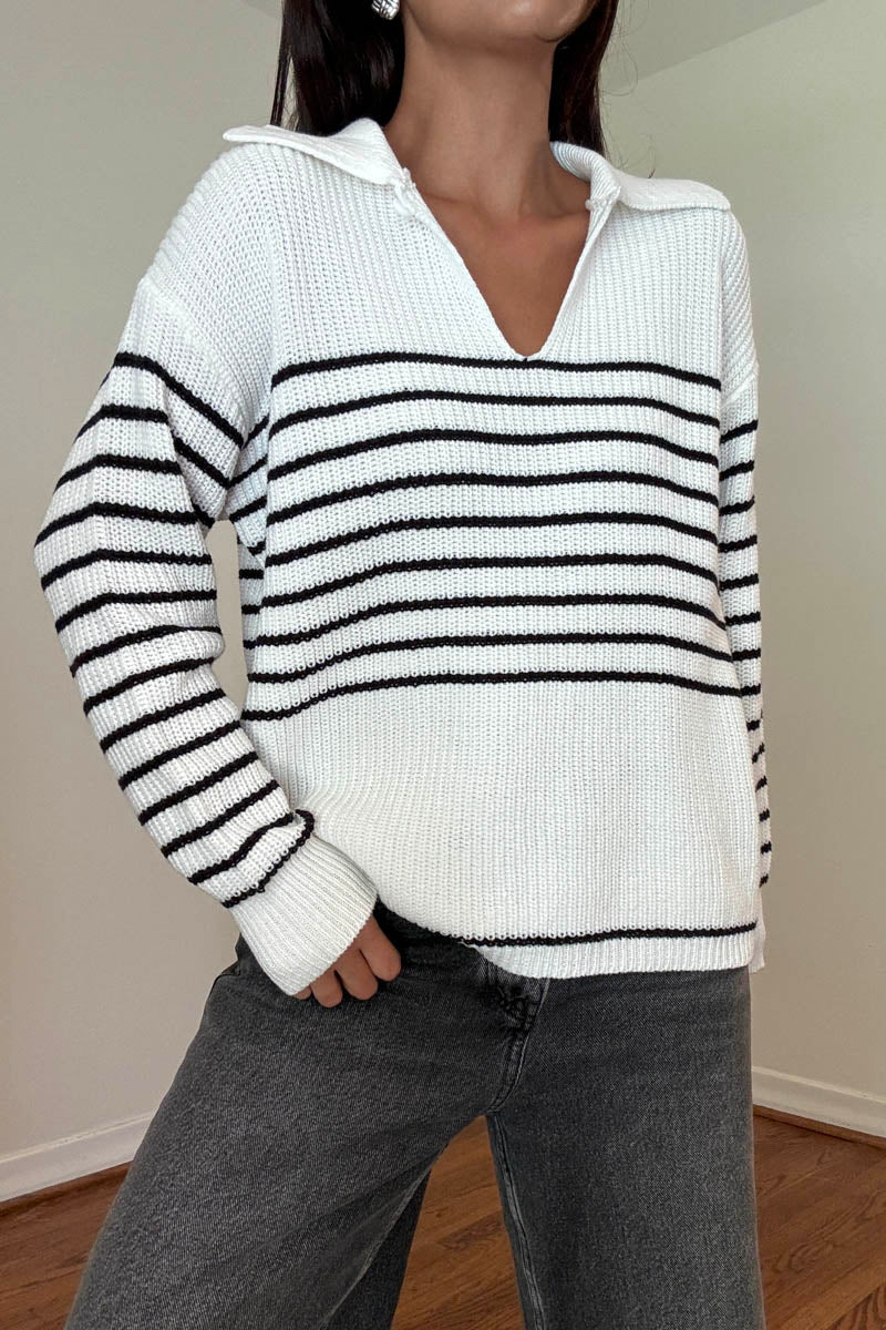 Striped Collar Sweater