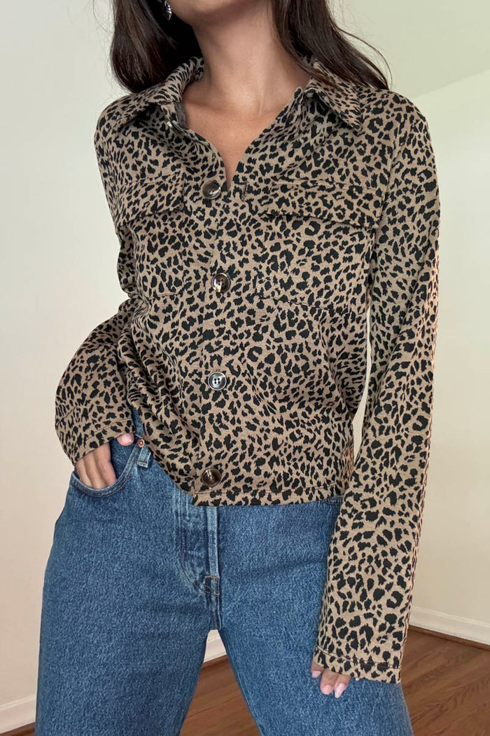 Leopard Printed Knit Cardigan