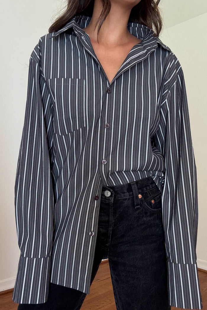 Oversized Stripe Poplin Shirt