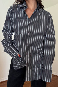 Oversized Stripe Poplin Shirt