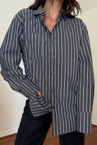 Oversized Stripe Poplin Shirt