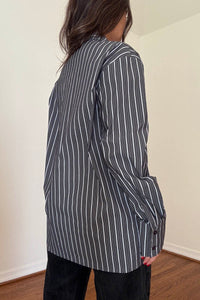 Oversized Stripe Poplin Shirt