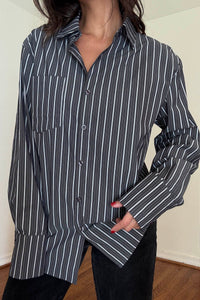 Oversized Stripe Poplin Shirt