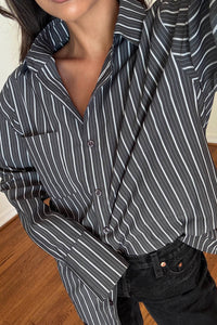 Oversized Stripe Poplin Shirt