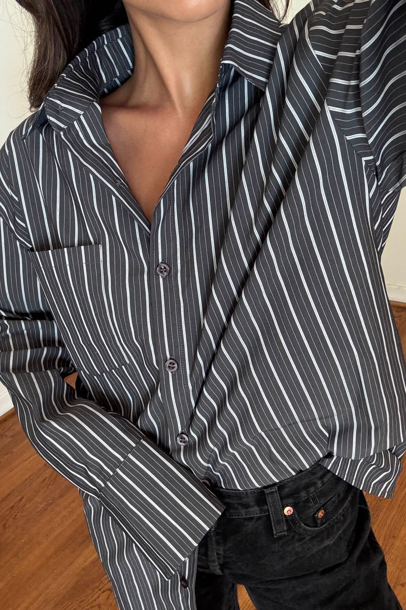 Oversized Stripe Poplin Shirt