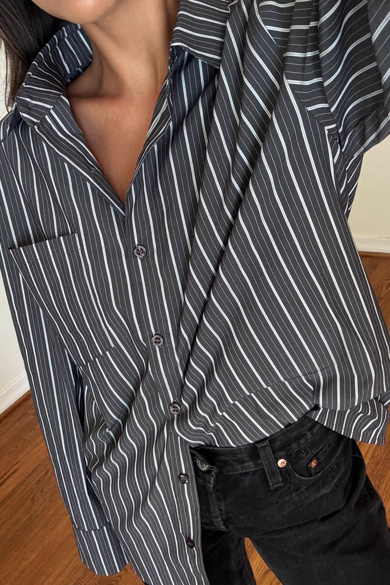 Oversized Stripe Poplin Shirt