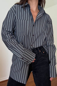 Oversized Stripe Poplin Shirt