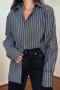 Oversized Stripe Poplin Shirt