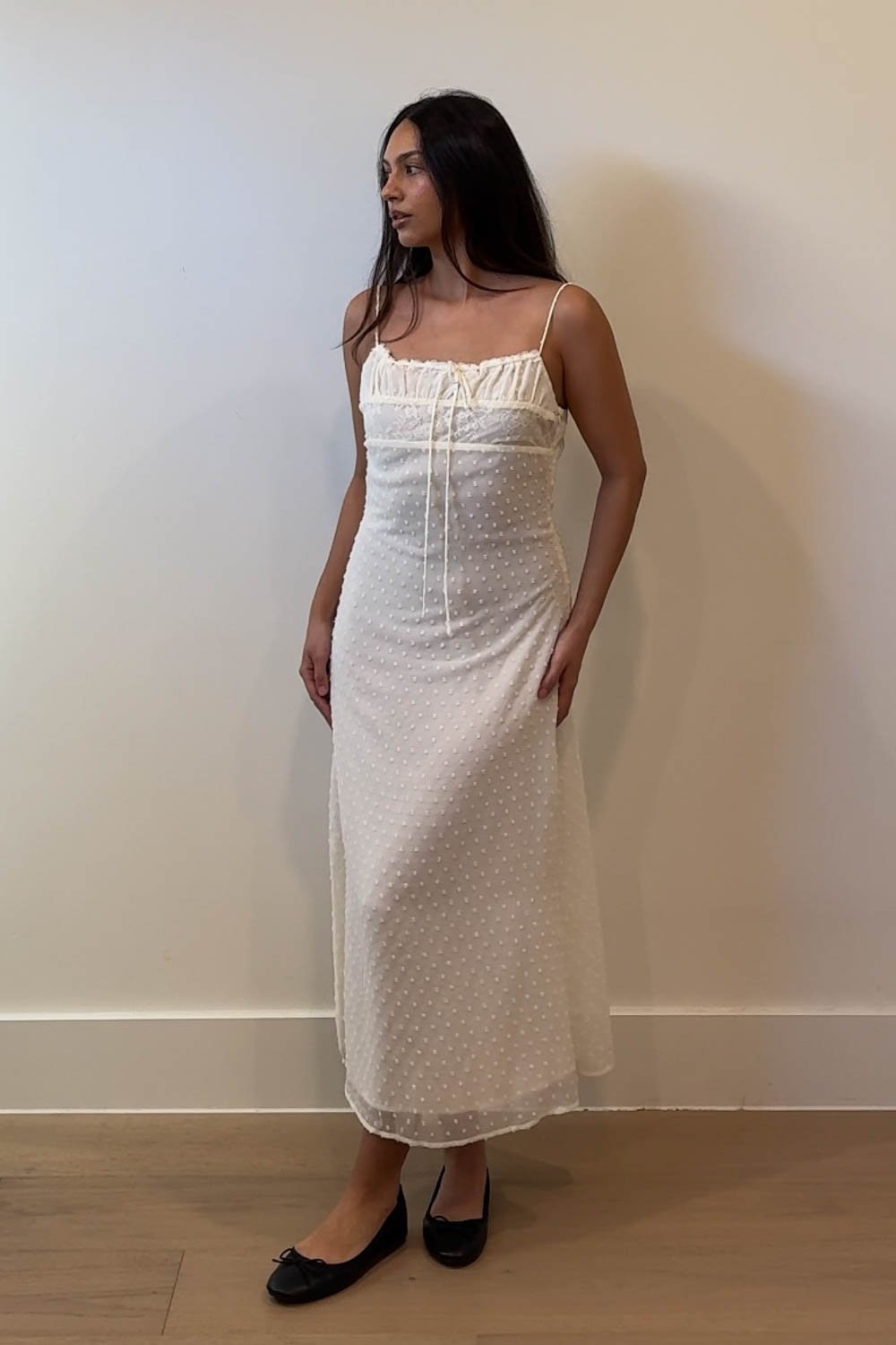 Lace Panel Empire Waist Cami Dress
