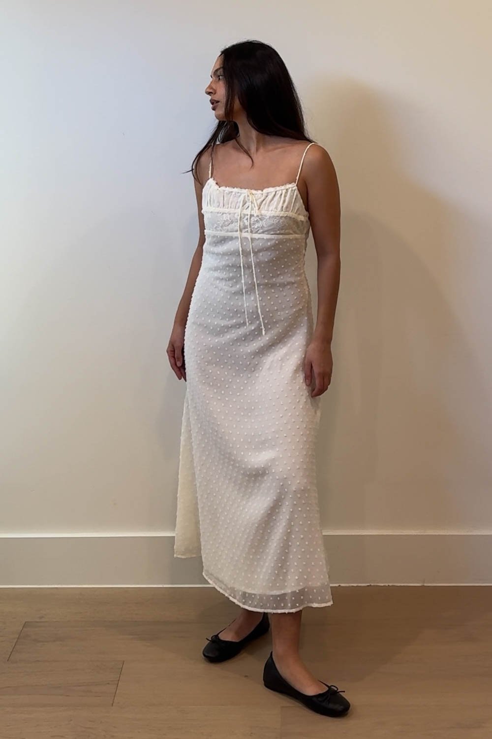 Lace Panel Empire Waist Cami Dress
