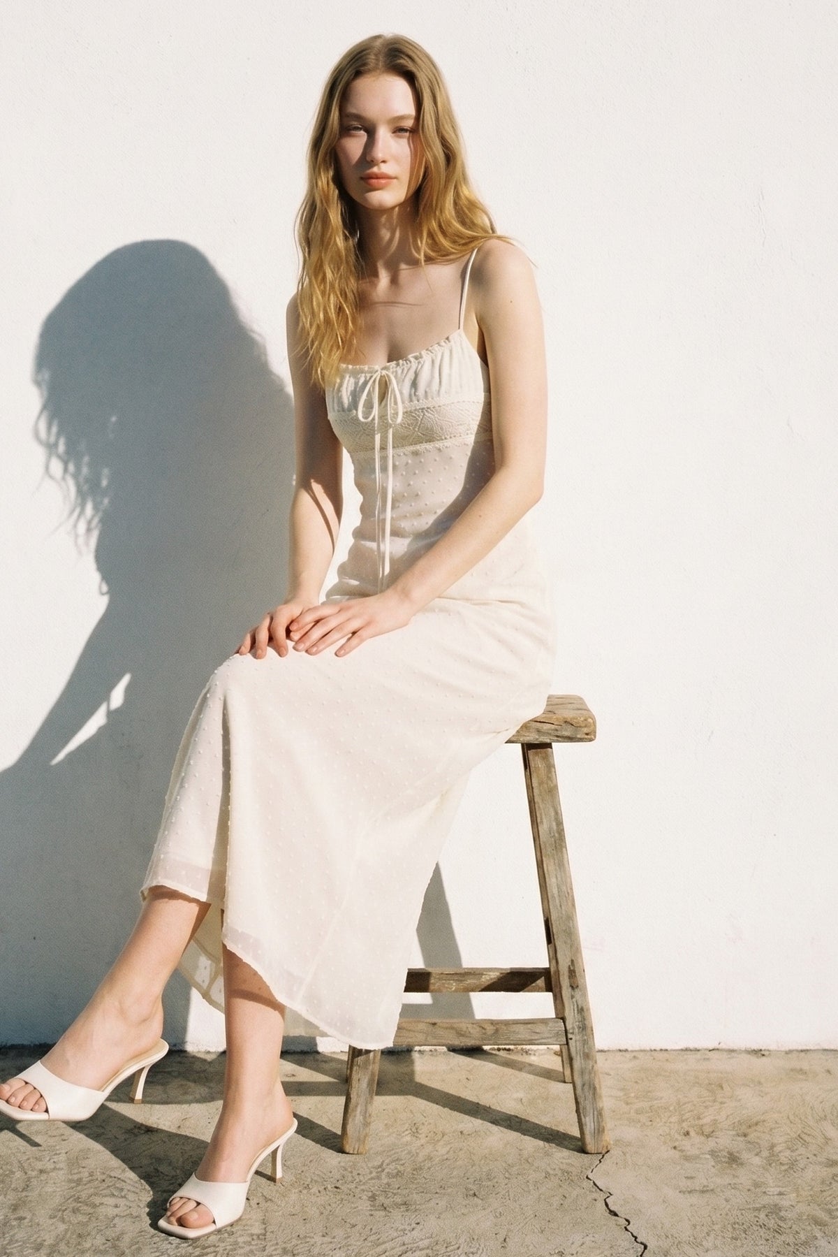 Lace Panel Empire Waist Cami Dress