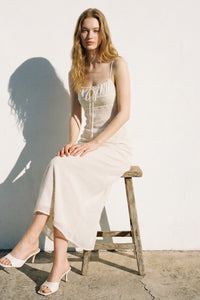 Lace Panel Empire Waist Cami Dress