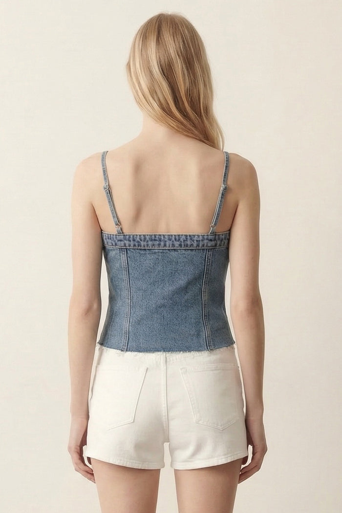 Denim Bustier Cami Top