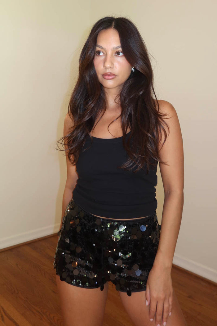 Sequins Low Waist Shorts