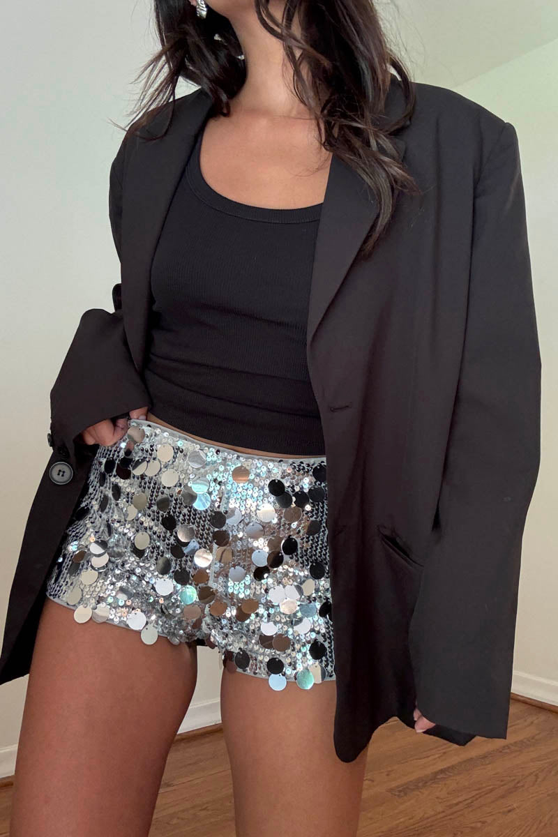 Sequins Low Waist Shorts