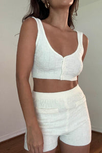 Knit Crop Top And Shorts Set