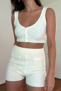 Knit Crop Top And Shorts Set