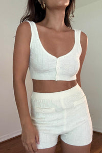 Knit Crop Top W/ Shorts Sets