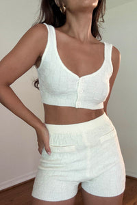 Knit Crop Top W/ Shorts Sets