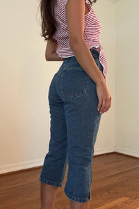 Mid Waist Carpi Denim Pants