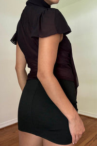 Keyhole Detail Short Sleeve Top