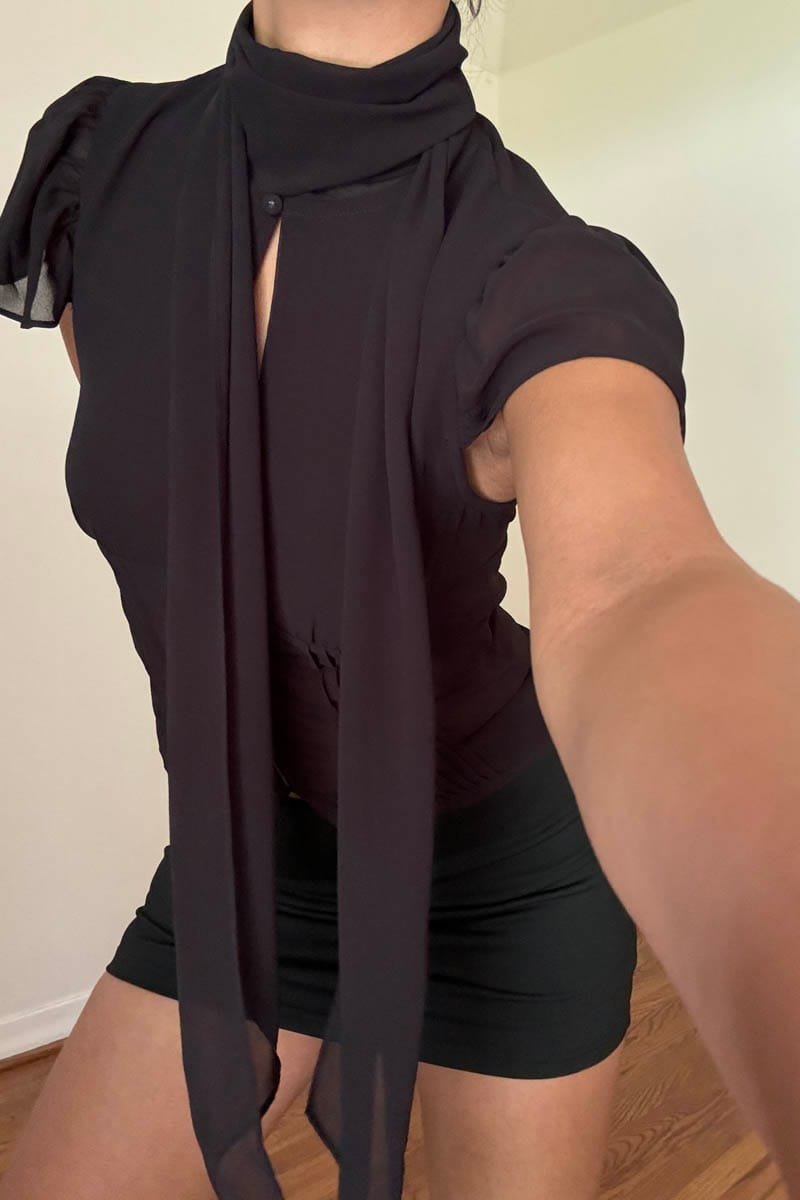 Keyhole Detail Short Sleeve Top
