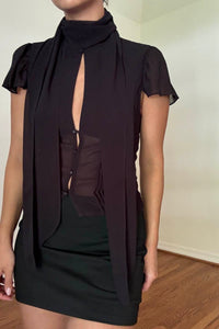 Keyhole Detail Short Sleeve Top