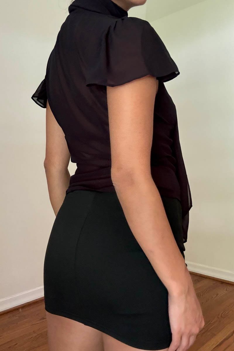Keyhole Detail Short Sleeve Top