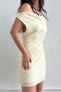 Chiffon Asymmetric Neck Slim Fit Mini Dress