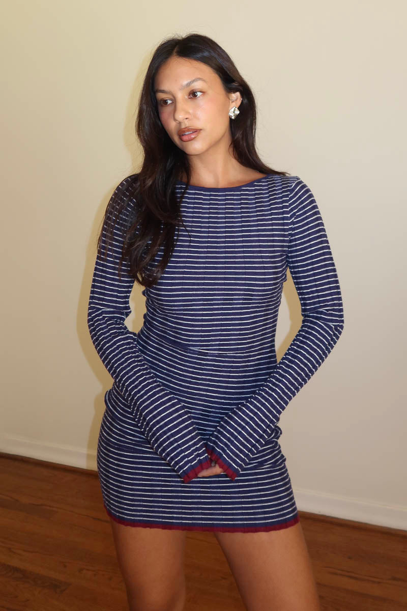 Knit Long Sleeve Mini Dress