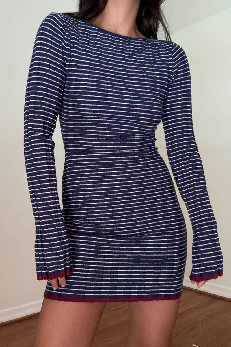 Knit Long Sleeve Mini Dress