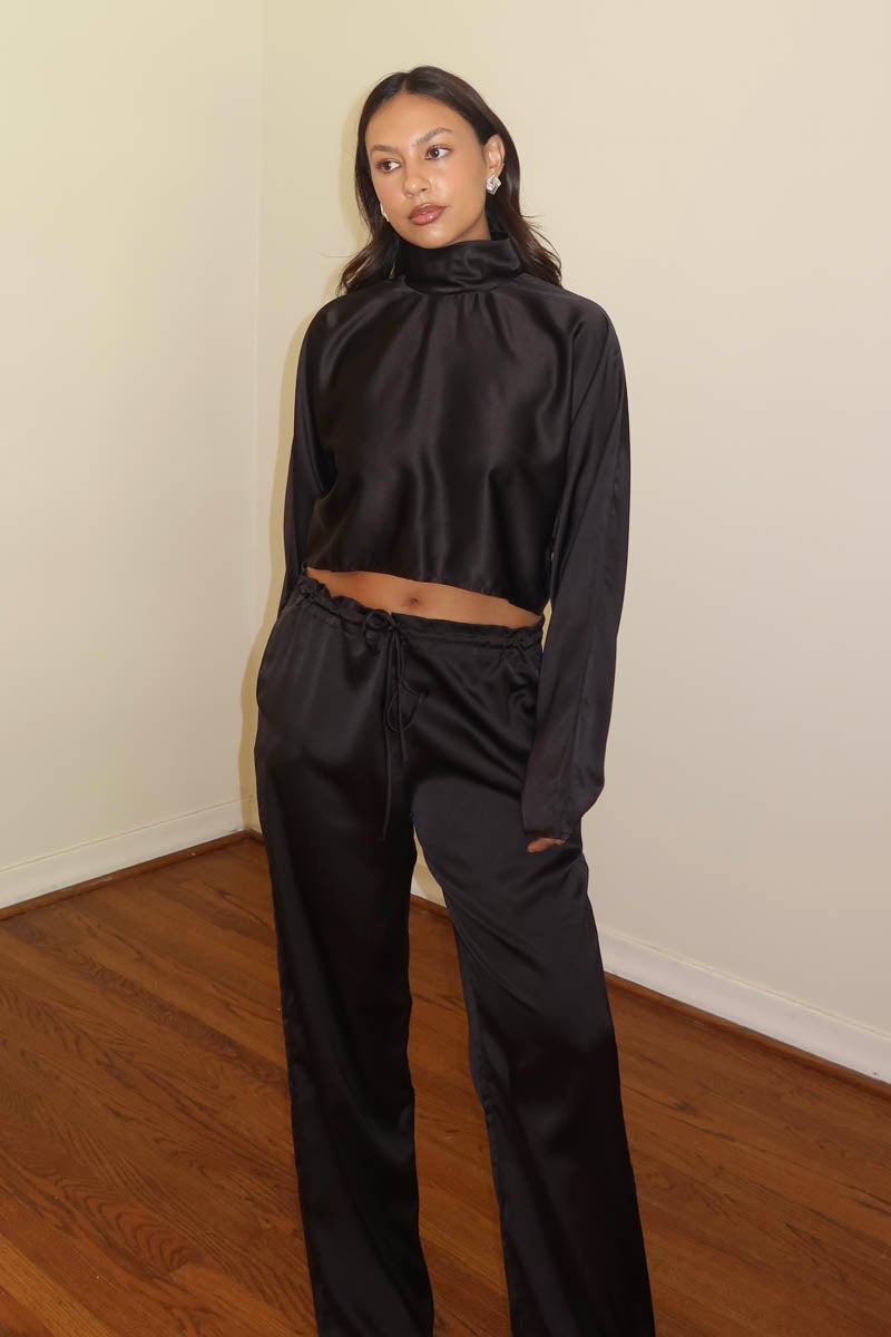 High Neck Crop Top W/ Pants Sets