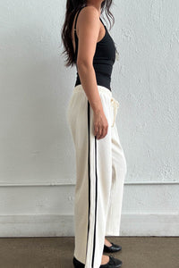Cream Thermal Wide Leg Drawstring Pants