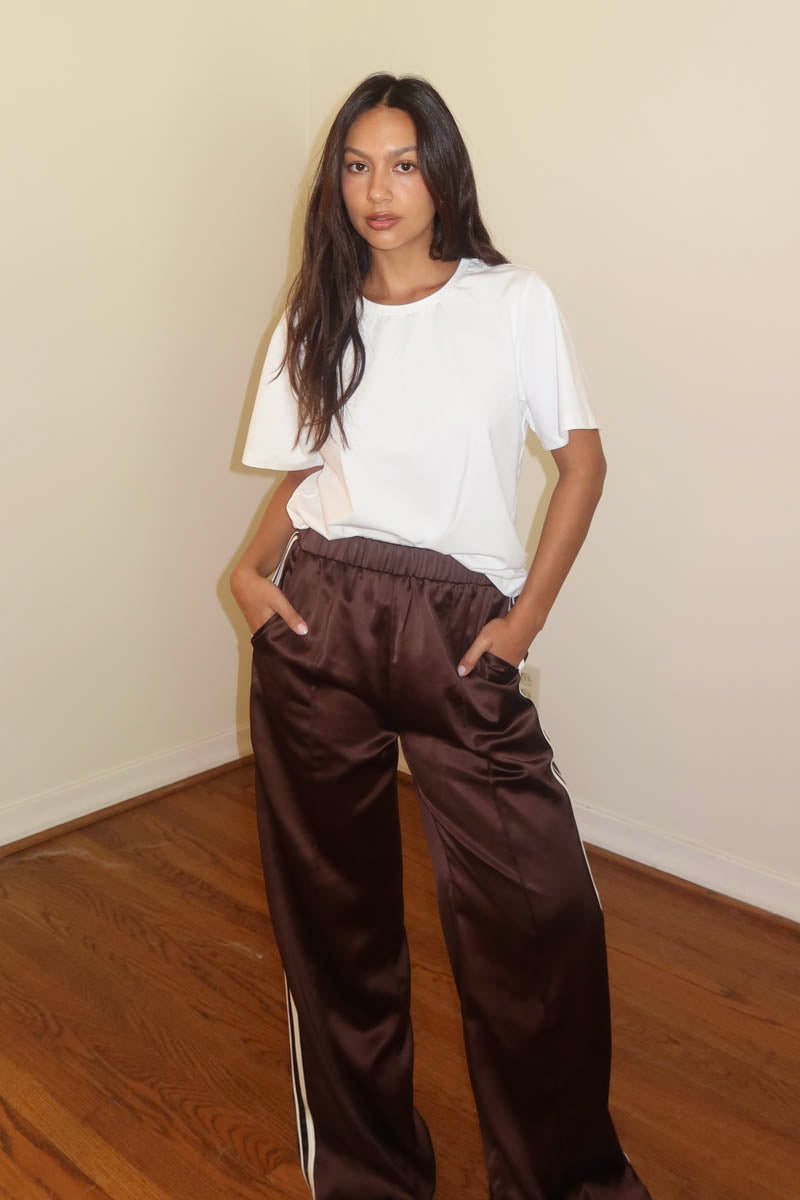 Satin Track Pants