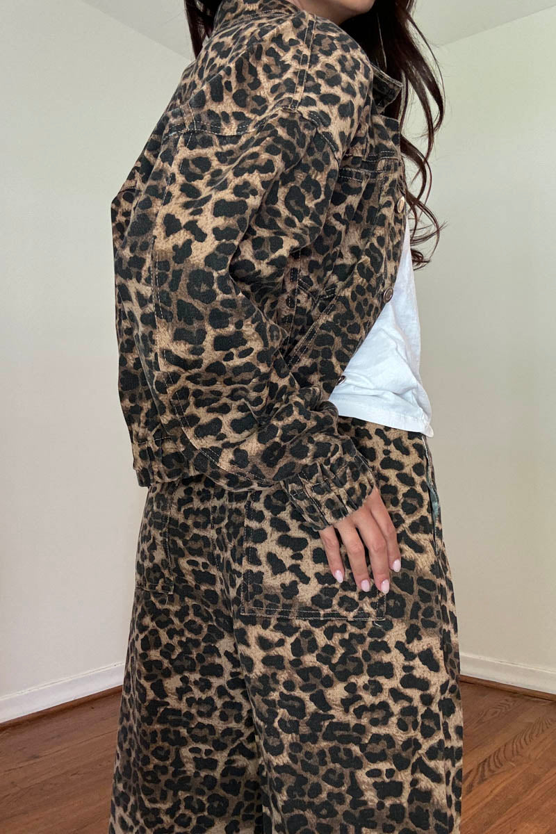 Leopard Denim Jacket