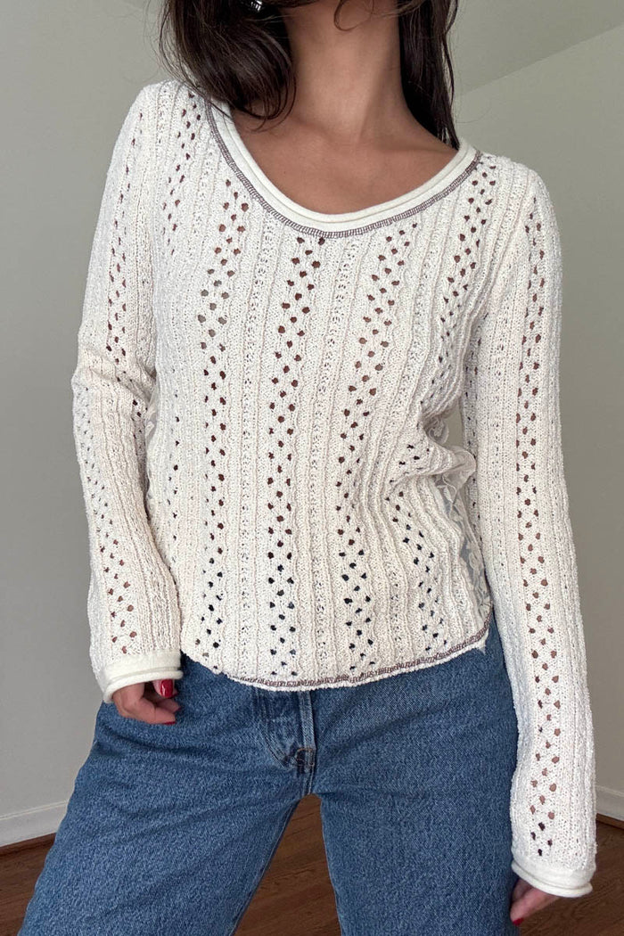 Knit Crochet Long Sleeve Top