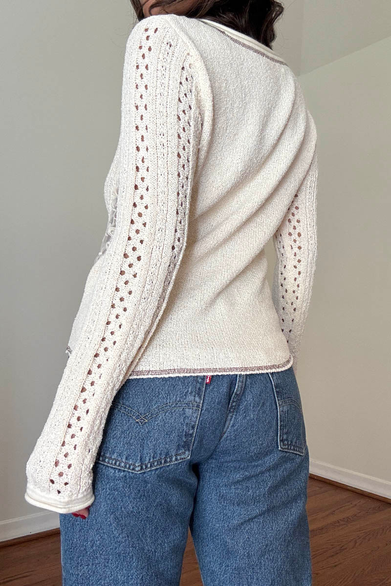 Knit Crochet Long Sleeve Top