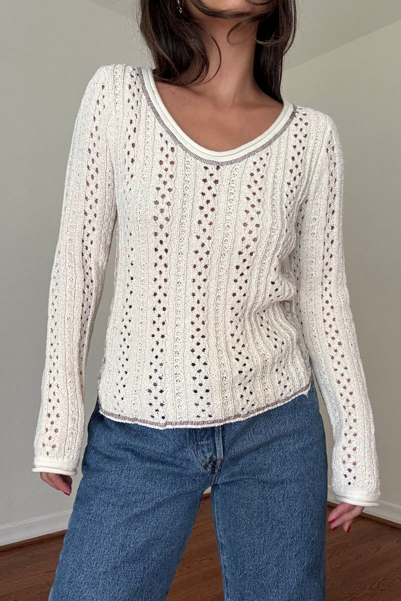 Knit Crochet Long Sleeve Top