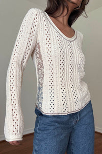 Knit Crochet Long Sleeve Top