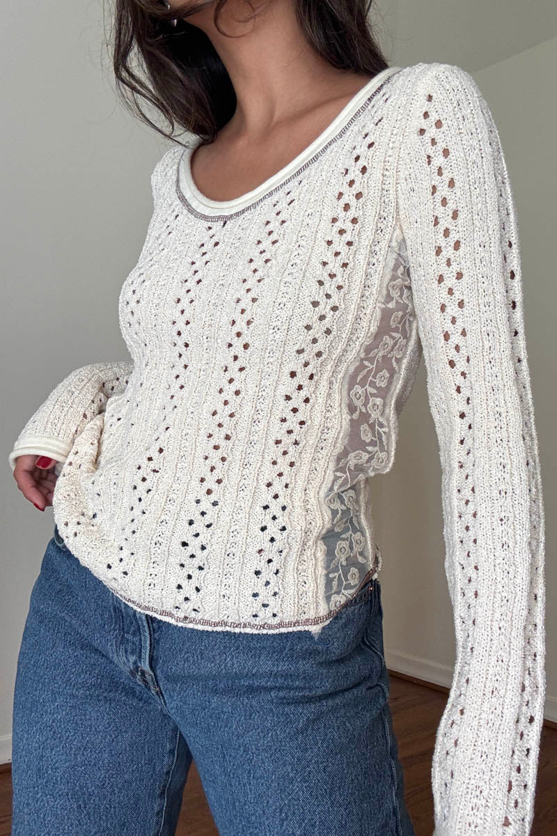 Knit Crochet Long Sleeve Top