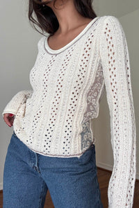 Knit Crochet Long Sleeve Top