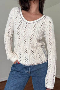 Knit Crochet Long Sleeve Top