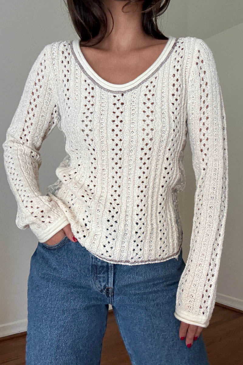 Knit Crochet Long Sleeve Top