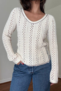 Knit Crochet Long Sleeve Top